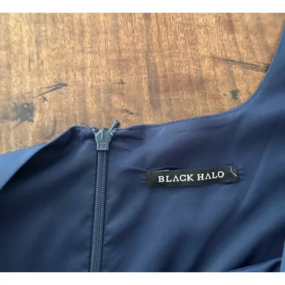 black halo jackie o dress blue Navy Blue Beaded Lace Applique Prom Dresses Mermaid V-Neck Evening Dre   vigocouture